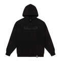 GOOD Silver Rhinestone Distressed Black Hoodie