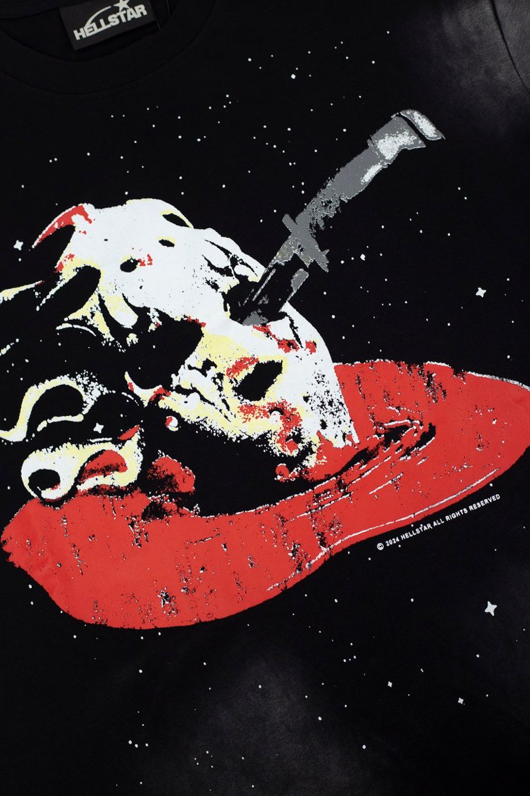 Hellstar Vintage Space Skull Knife Washed Black Tee