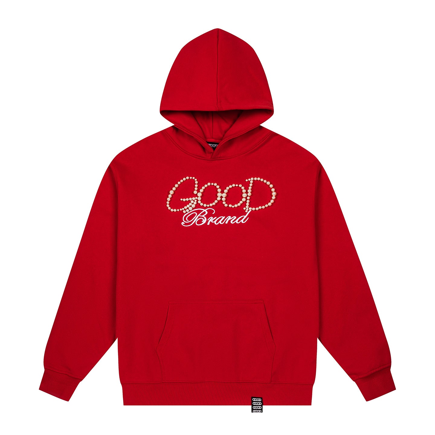Good Brand Pearl Letter Red Hoodie