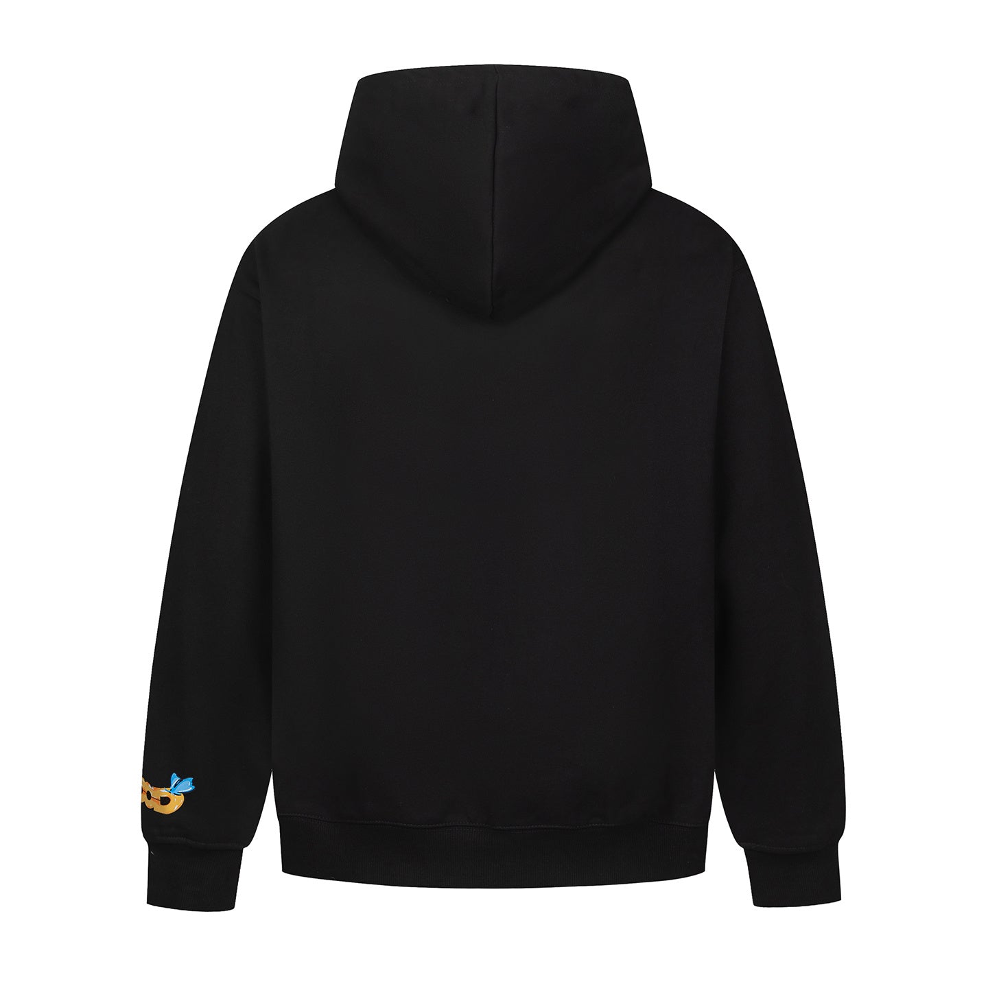 GOOD Scissors Floral Butterfly Print Black Hoodie