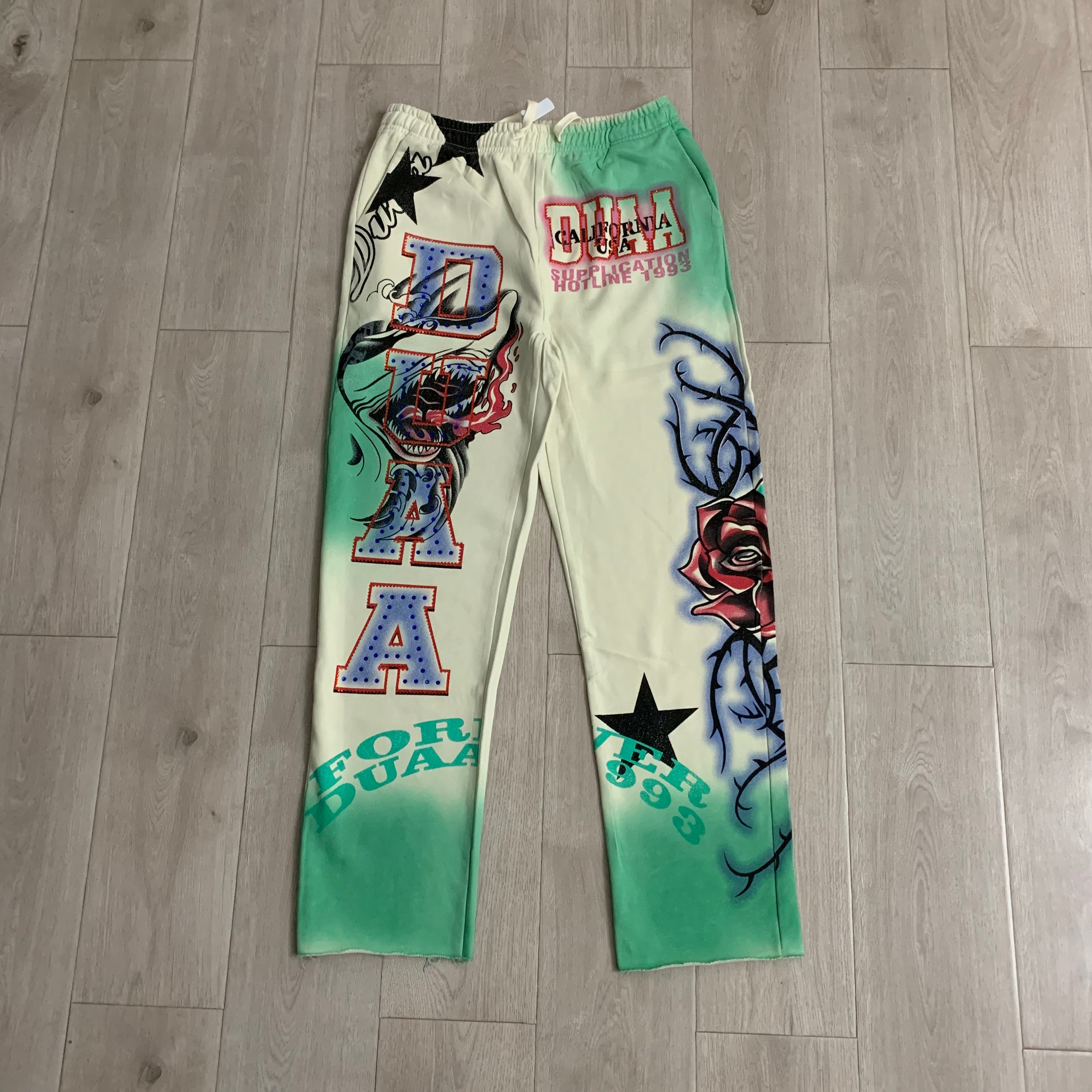 DUAA Gradient Monster Rose Graphic Sweatpants