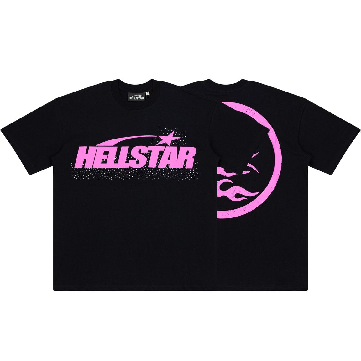 Hellstar Pink Shooting Star Logo Black Tee