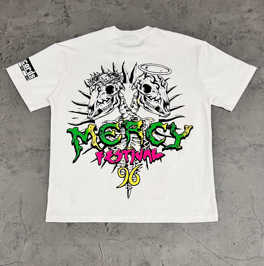 Hellstar Colorful Clown Cross Front & Back Print White Tee