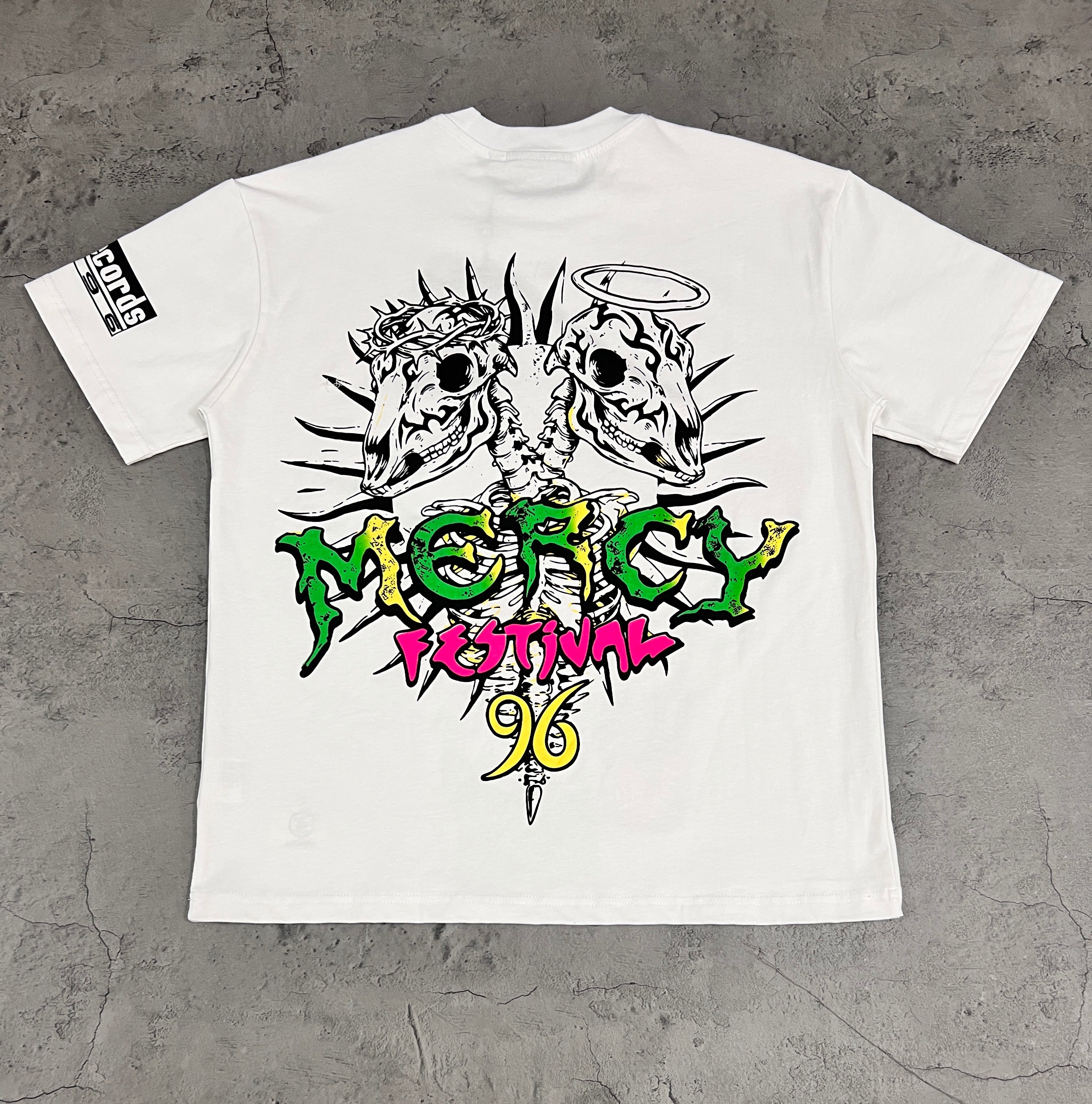 Hellstar Colorful Clown Cross Front & Back Print White Tee