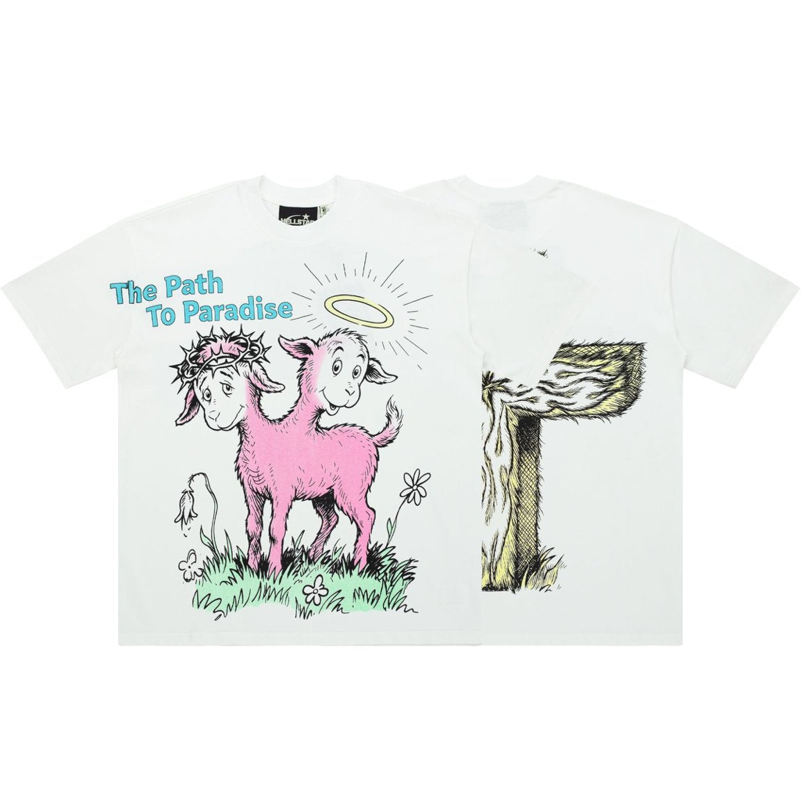 Hellstar The Path To Paradise Twin Goats White Tee