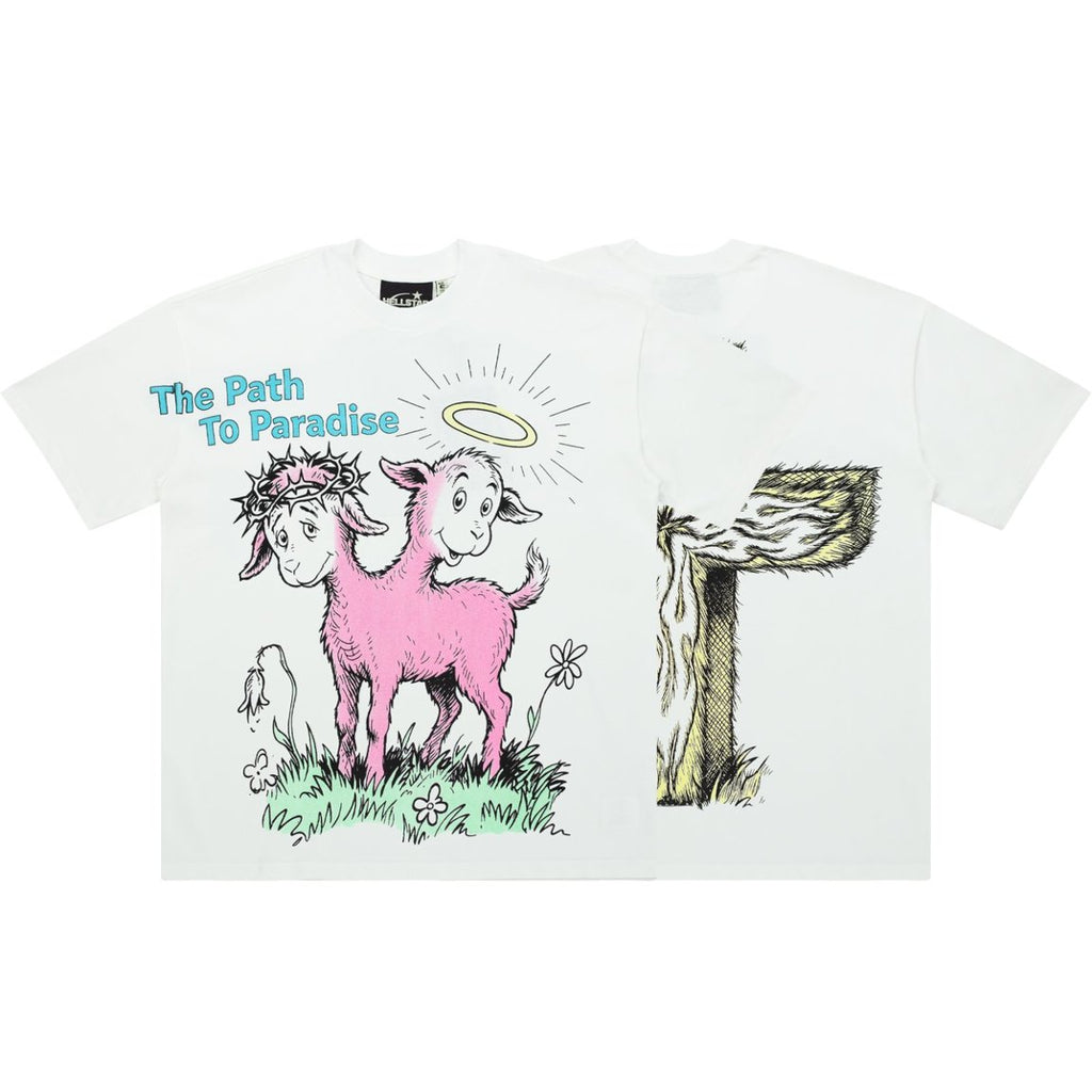 Hellstar The Path To Paradise Twin Goats White Tee