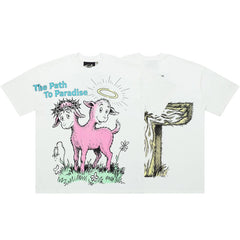 Hellstar The Path To Paradise Twin Goats White Tee
