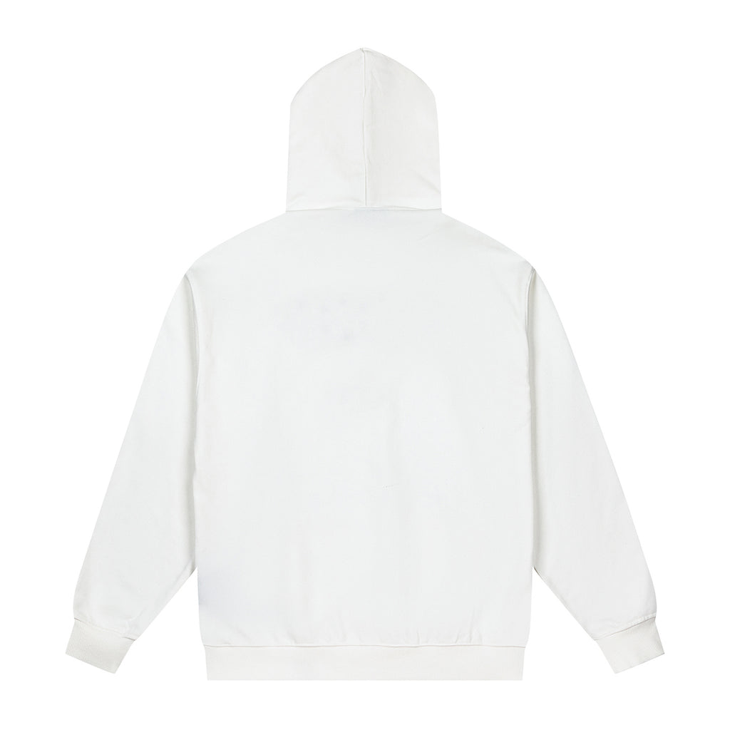 GOOD Color Rhinestone White Hoodie