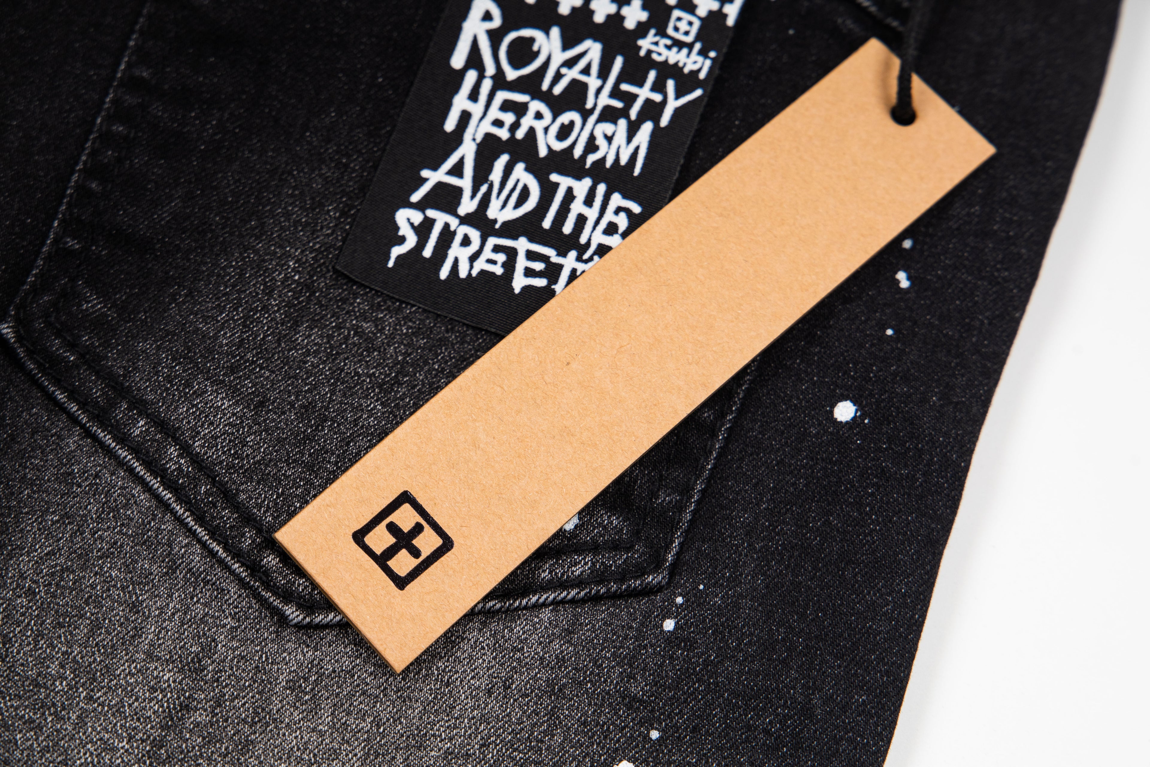 Ksubi Splash Ink Print Slim Black Washed Jeans