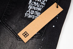 Ksubi Splash Ink Print Slim Black Washed Jeans