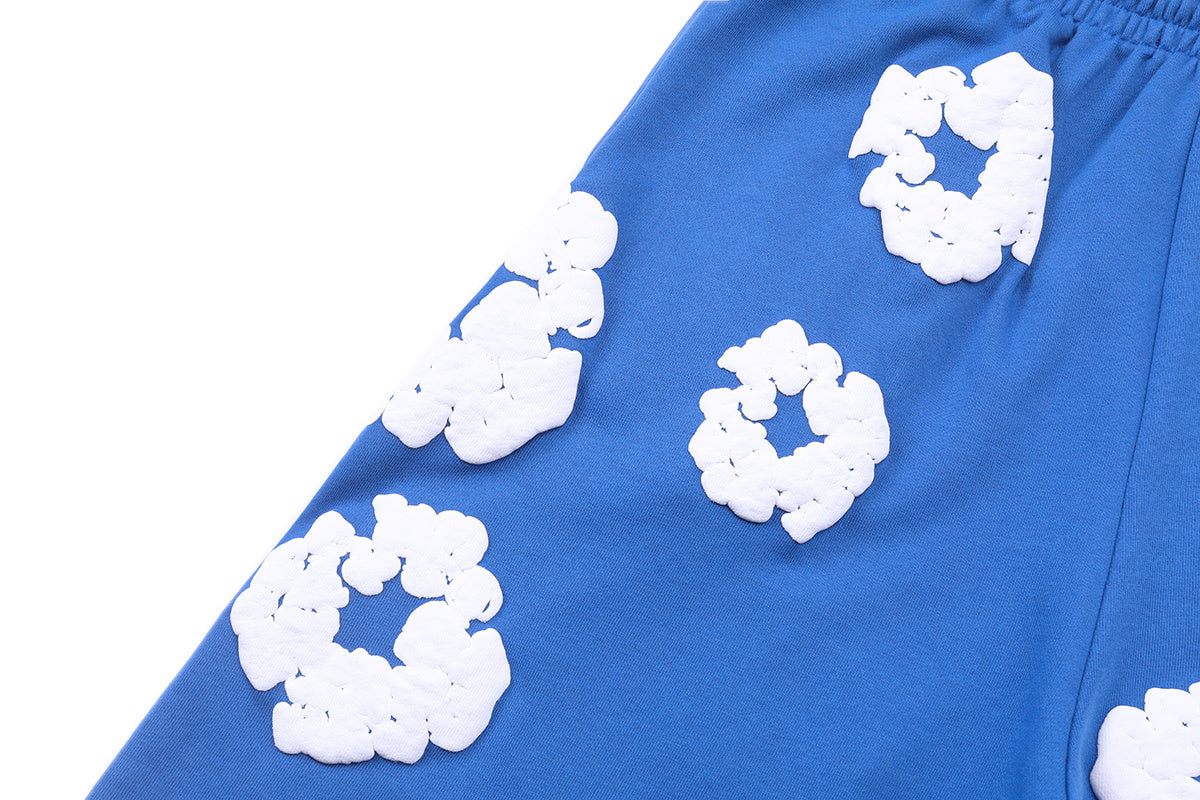 Denim Tears Blue Cotton Wreath Sweat Shorts