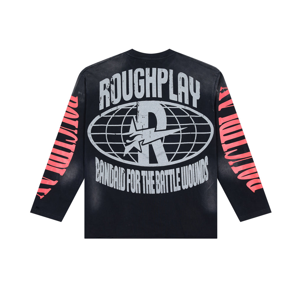 ROUGHPLAY Statue Of Liberty Warning Tape Vintage Long Sleeve Tee