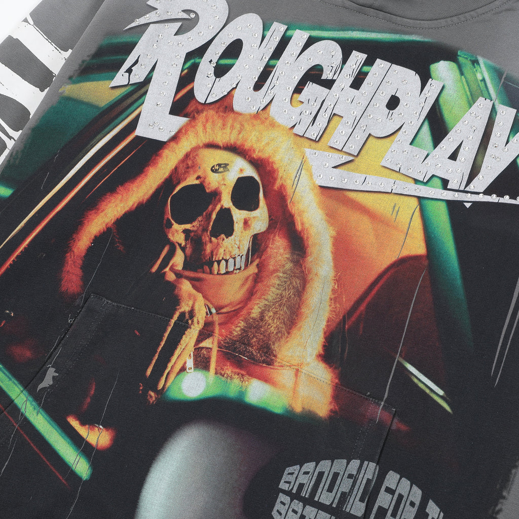 ROUGHPLAY Driving Skull Vintage Graphic Hoodie