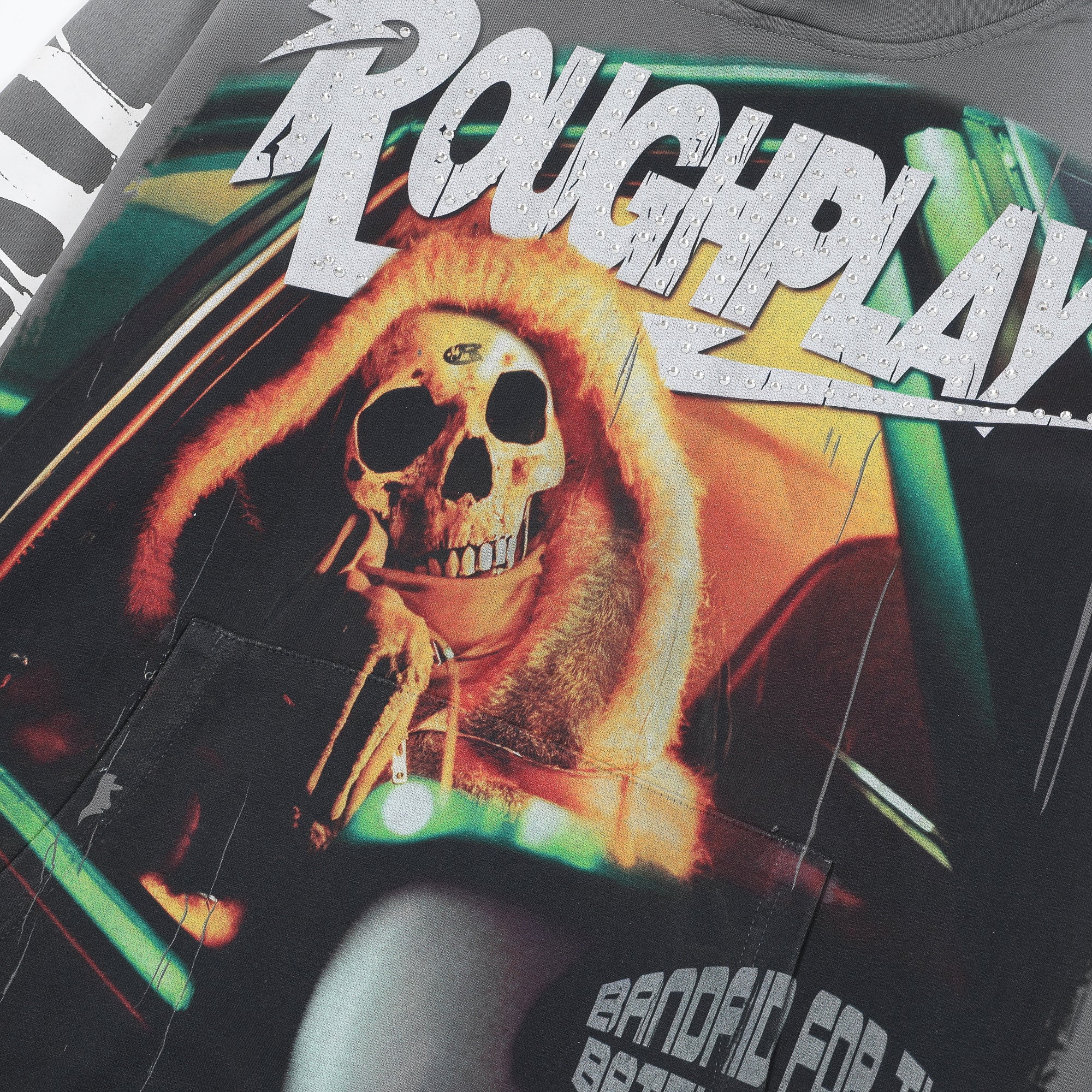 ROUGHPLAY Driving Skull Vintage Graphic Hoodie