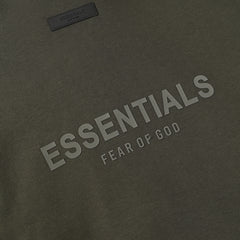 ESSENTIALS Fear Of God Olive Green Half Zip Mock Neck Sweatshirt