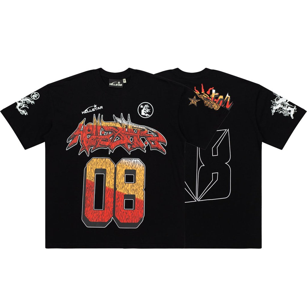 Hellstar Graffiti 08 Number Black Sports Tee