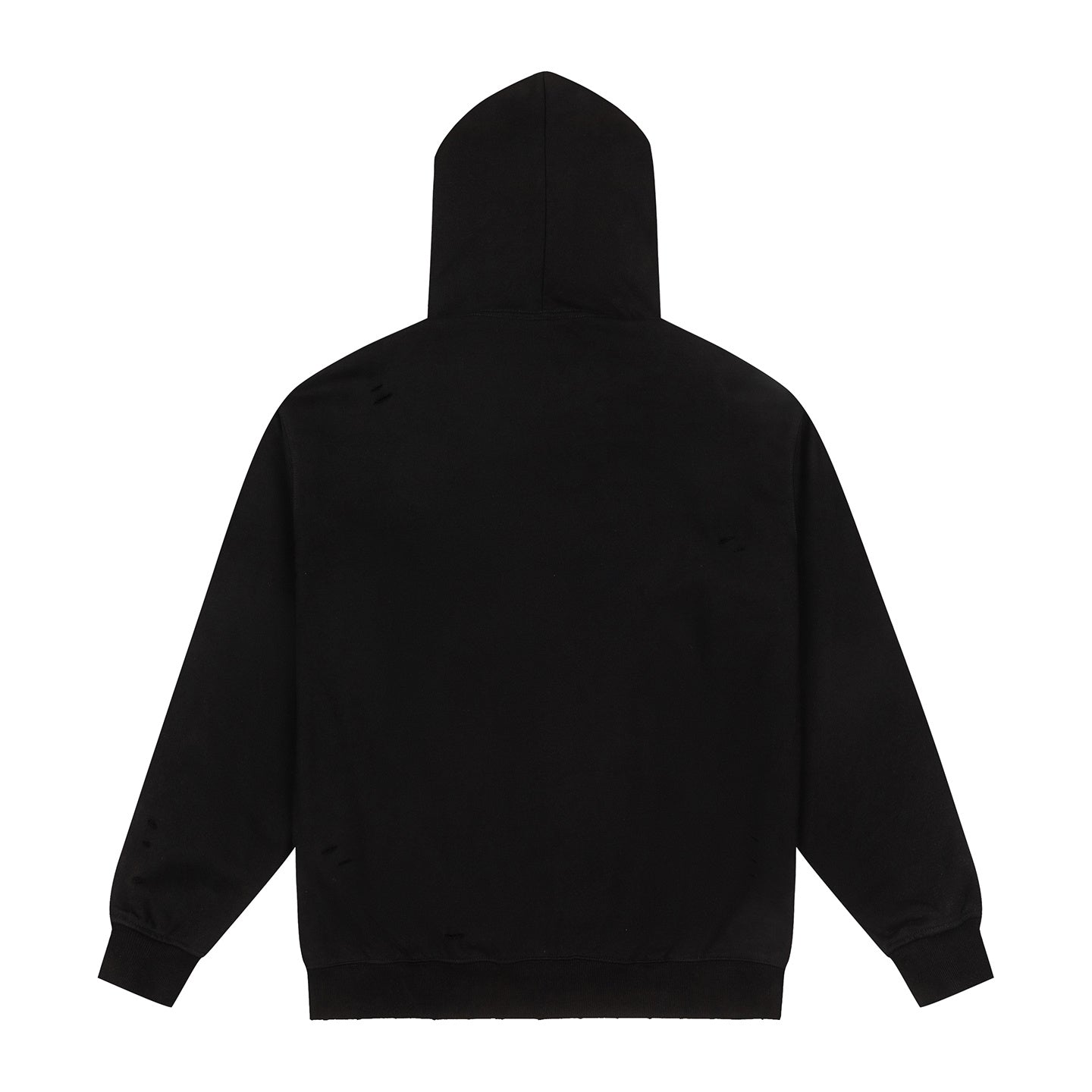 GOOD Silver Rhinestone Distressed Black Hoodie
