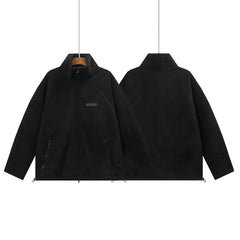 ESSENTIALS Fear Of God Black Sherpa Fleece Zip Up Jacket
