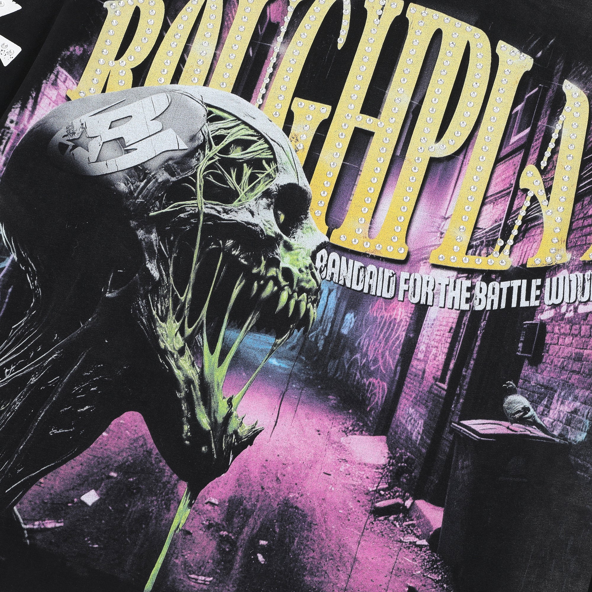 ROUGHPLAY Alley Zombie Skull Vintage Long Sleeve Tee
