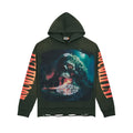 ROUGHPLAY Skull Graphic Distressed Hem Hoodie