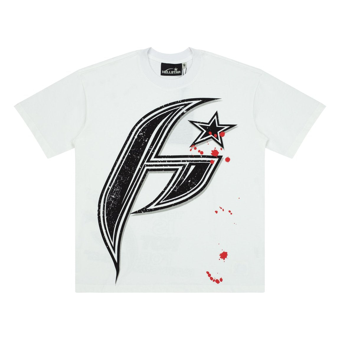 Hellstar Streamline H Star Red Splatter White Tee