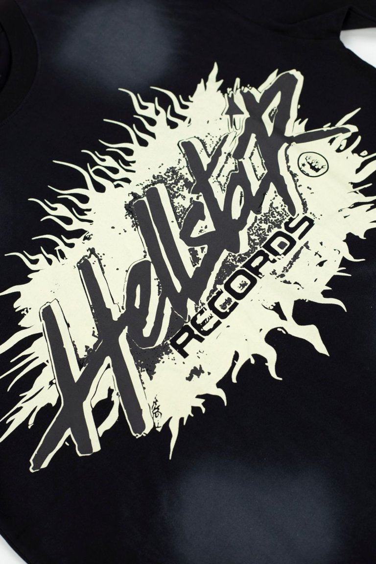 Hellstar Records Flame Vintage Washed Short Sleeve Tee