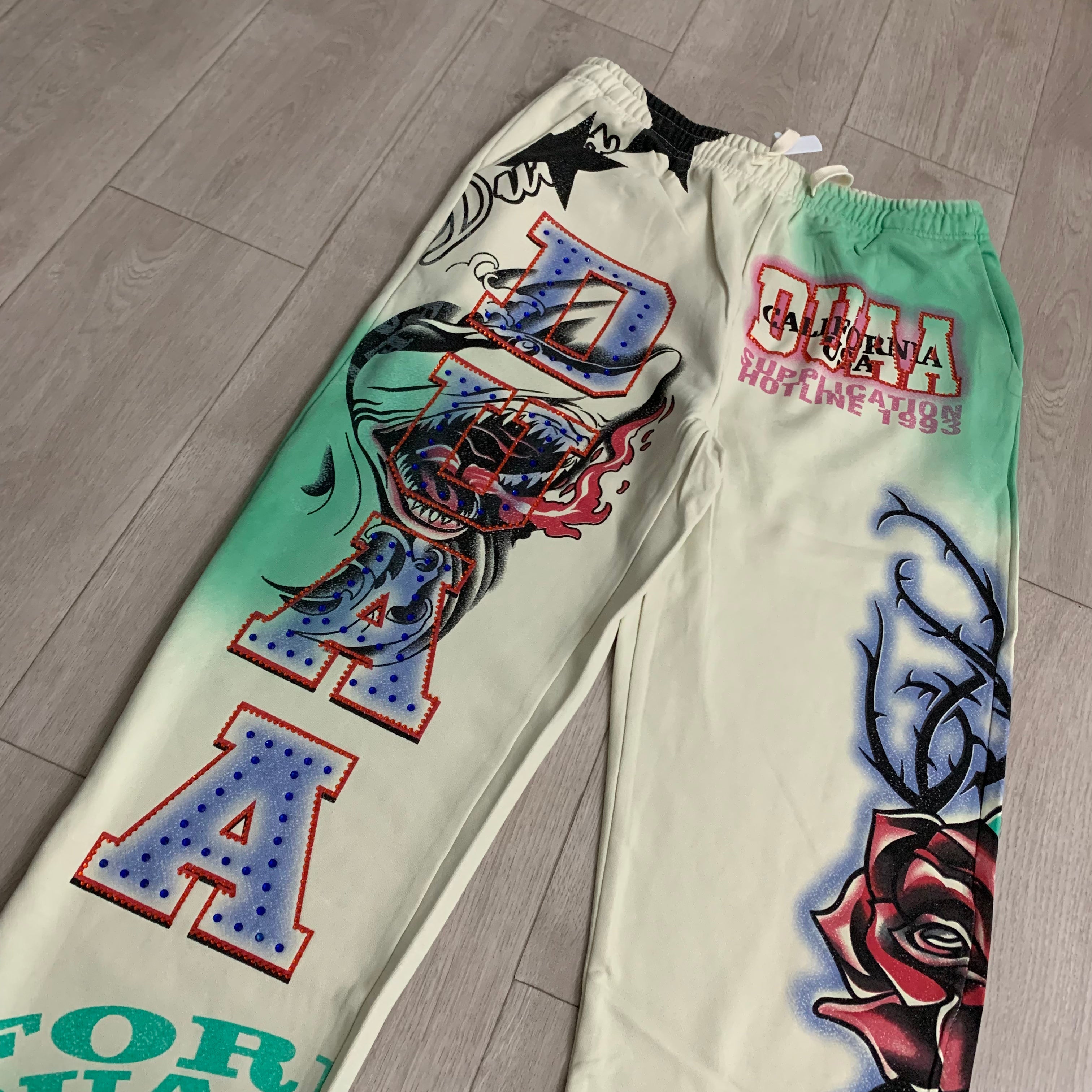 DUAA Gradient Monster Rose Graphic Sweatpants