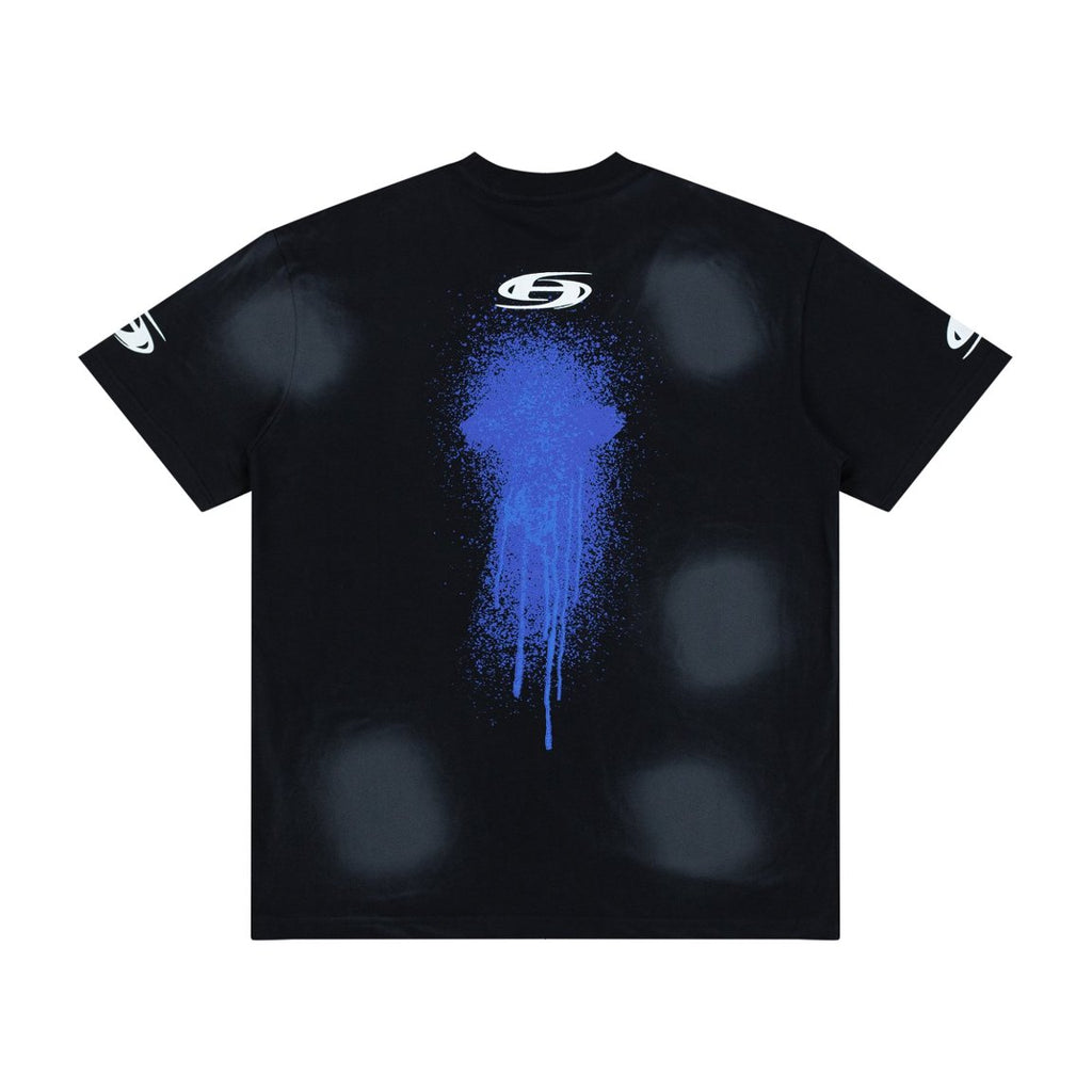 Hellstar Blue Splash Drip Double Sided Vintage Washed Tee