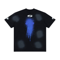 Hellstar Blue Splash Drip Double Sided Vintage Washed Tee
