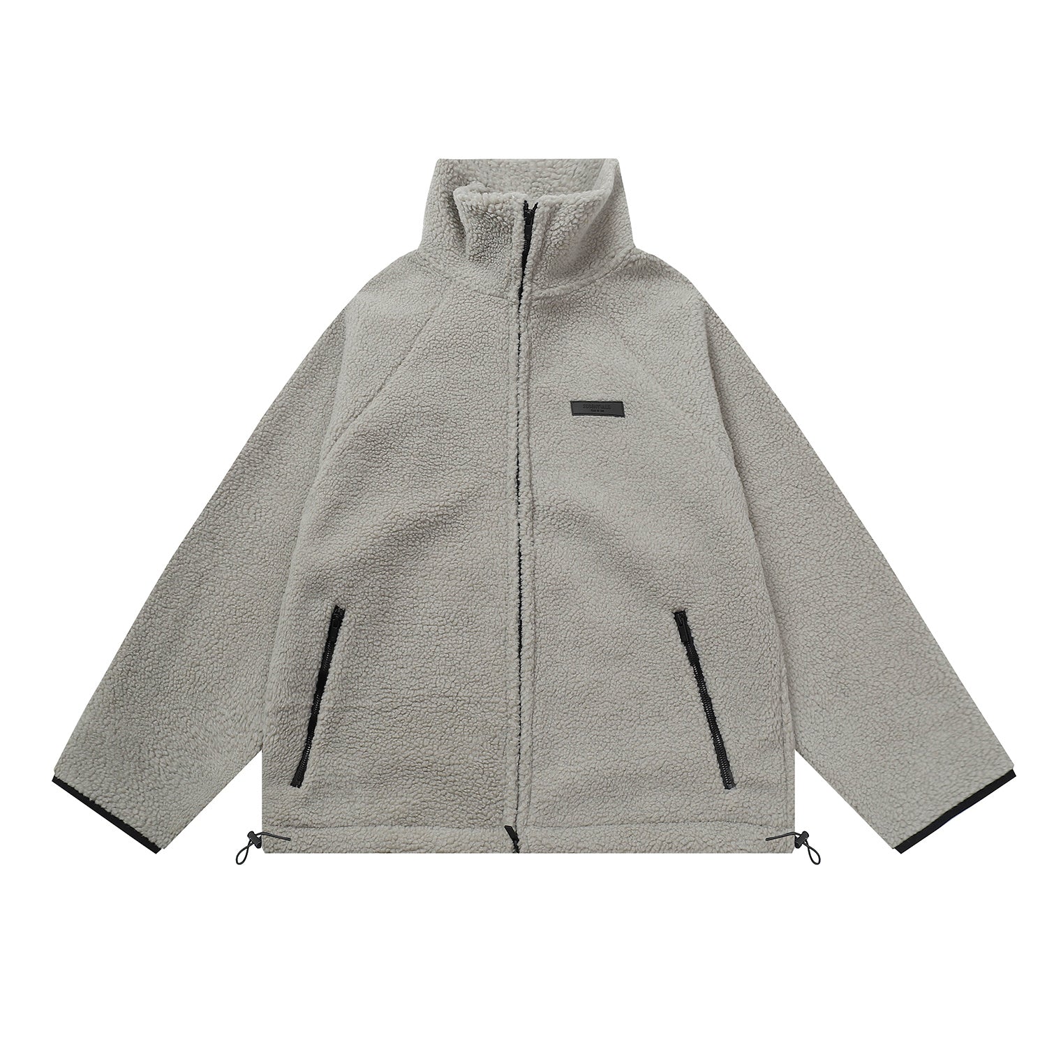 ESSENTIALS Fear Of God Light Gray Fleece Zip Up Jacket