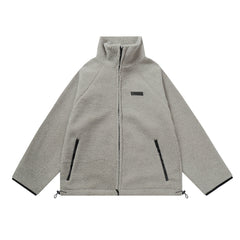 ESSENTIALS Fear Of God Light Gray Fleece Zip Up Jacket