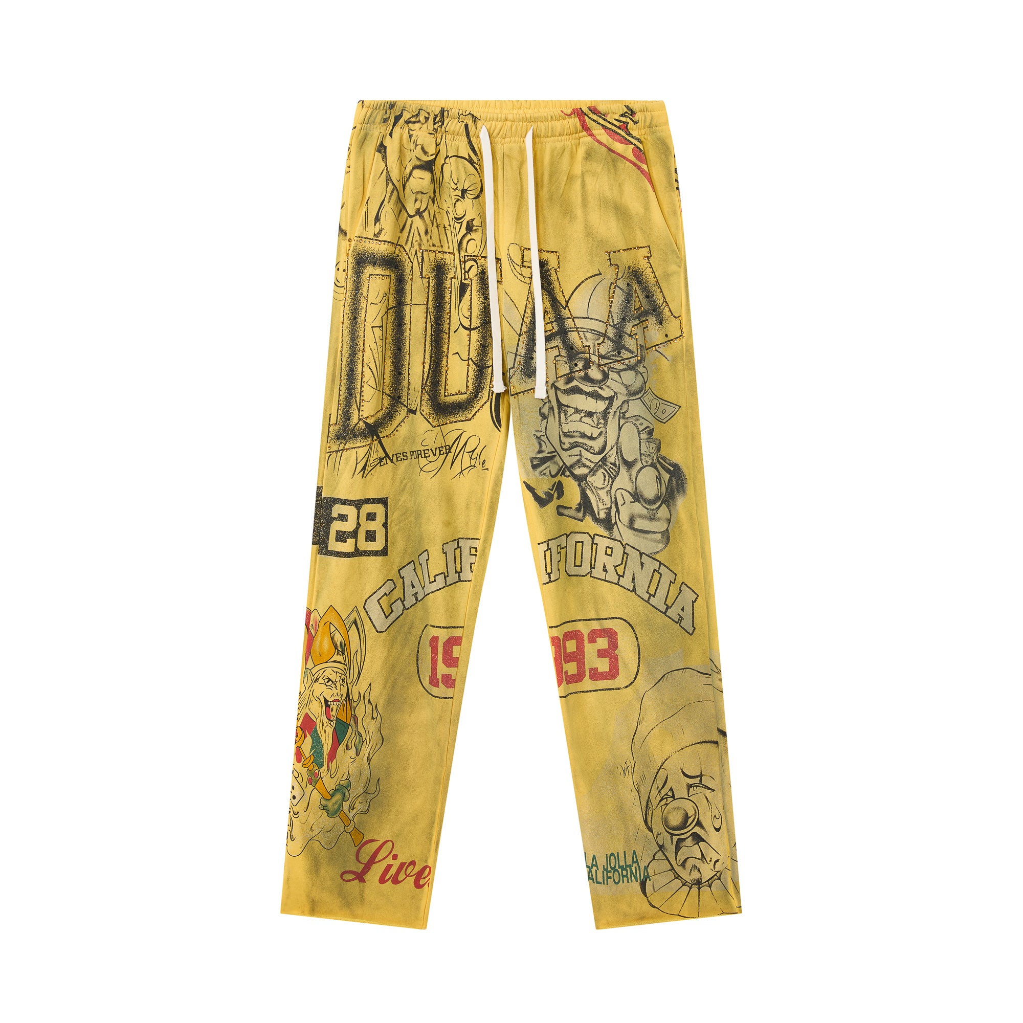 DUAA Clown California Yellow Vintage Straight Sweatpants