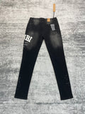 Ksubi Splash Ink Print Slim Black Washed Jeans