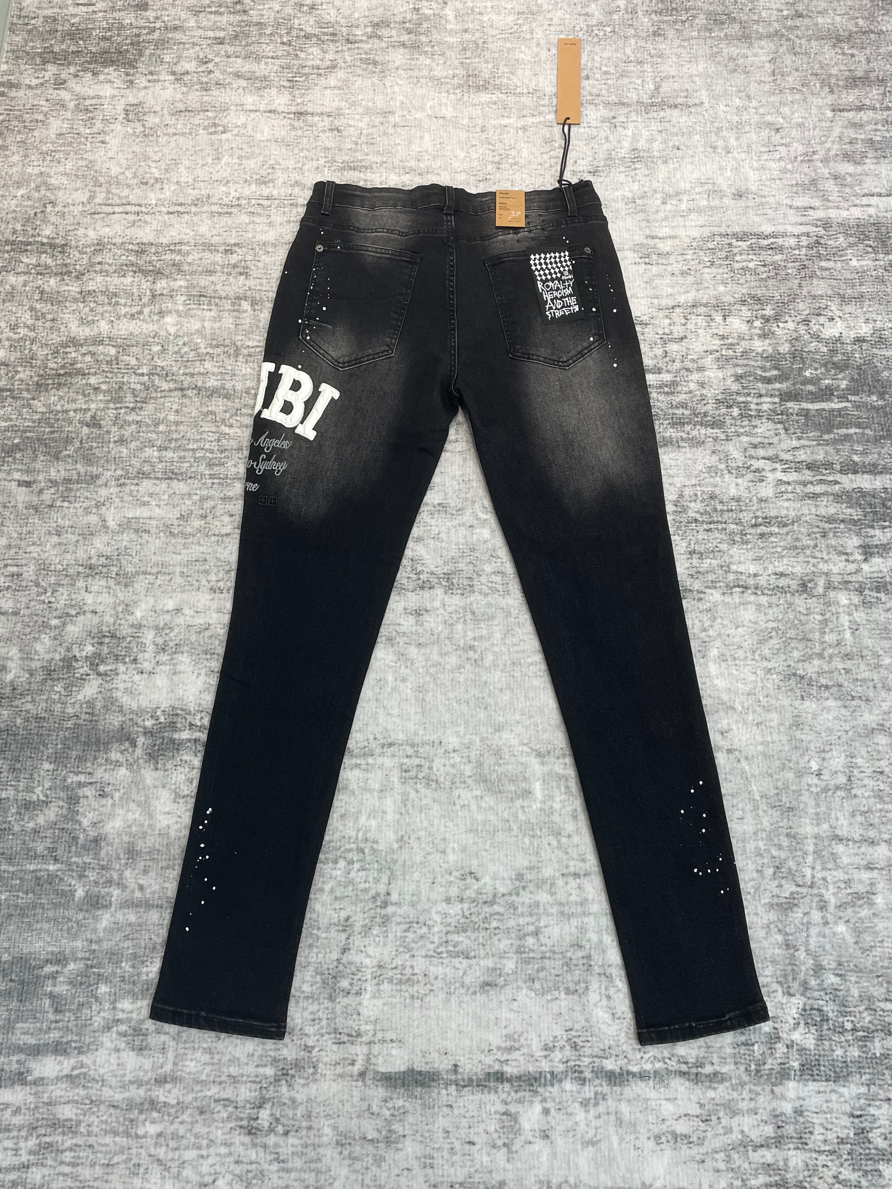 Ksubi Splash Ink Print Slim Black Washed Jeans
