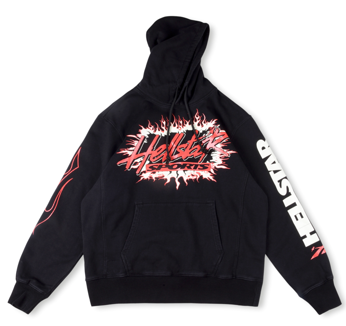 Hellstar Star Logo Vintage Washed Black Hoodie