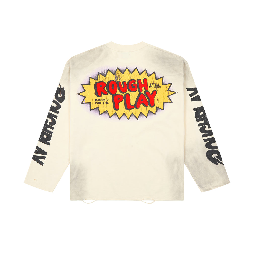 ROUGHPLAY Comic Burst Logo Vintage Long Sleeve Tee