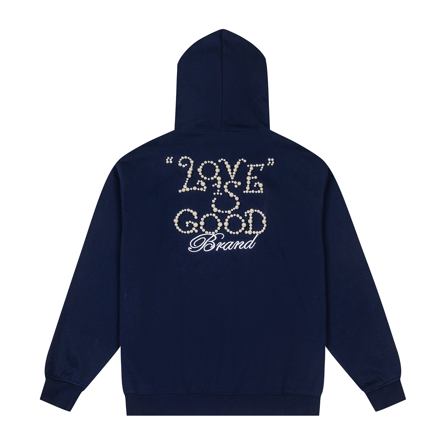Good Brand Pearl Letter Navy Hoodie