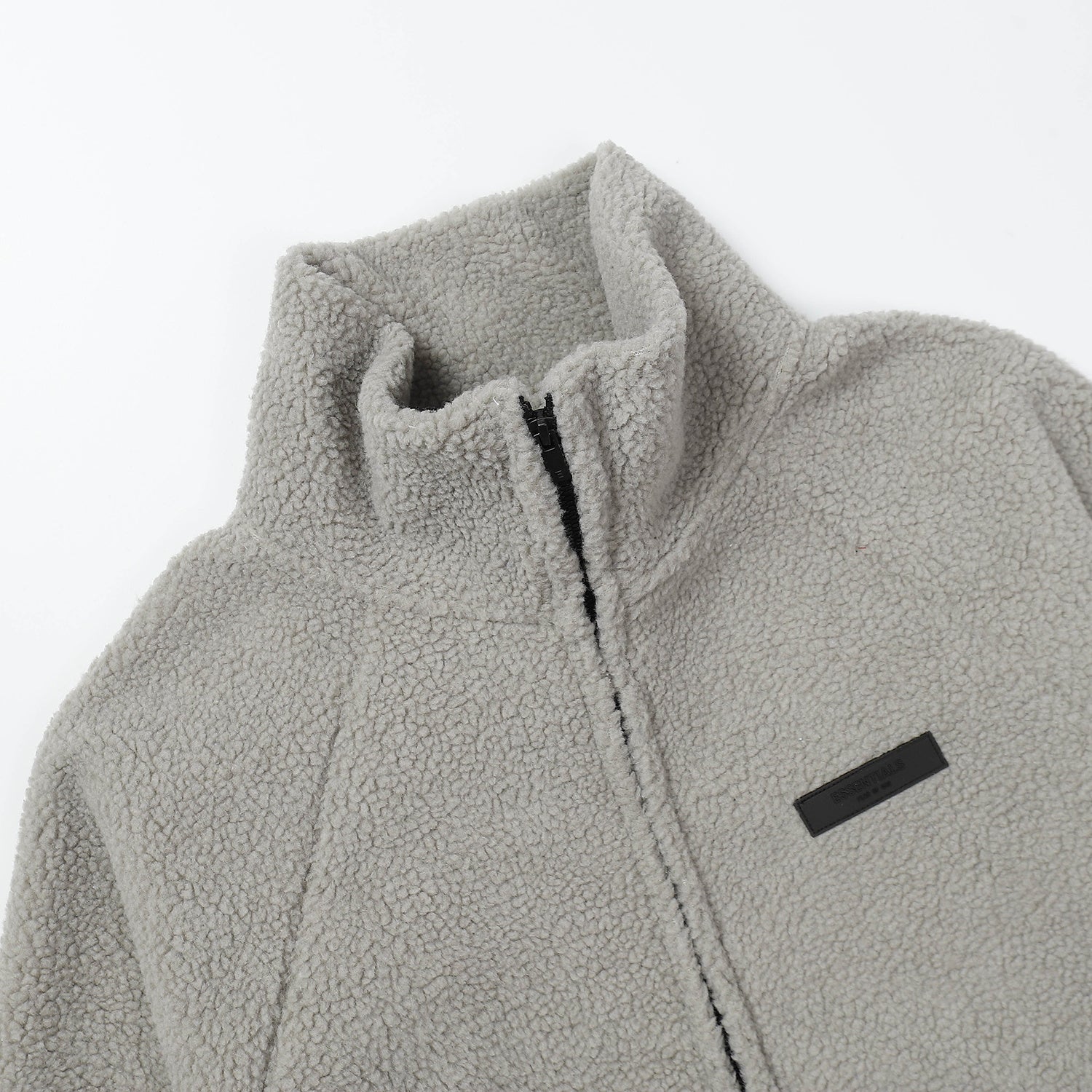ESSENTIALS Fear Of God Light Gray Fleece Zip Up Jacket