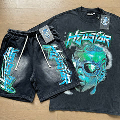 Hellstar Cyber Punk Goggles Graphic Tee & Shorts Set