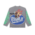 ROUGHPLAY Flame Angel Kid Grey Vintage Long Sleeve Tee