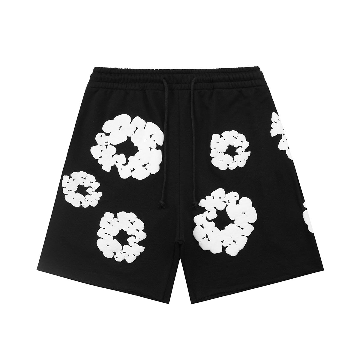 Denim Tears Black White Cotton Wreath Sweat Shorts