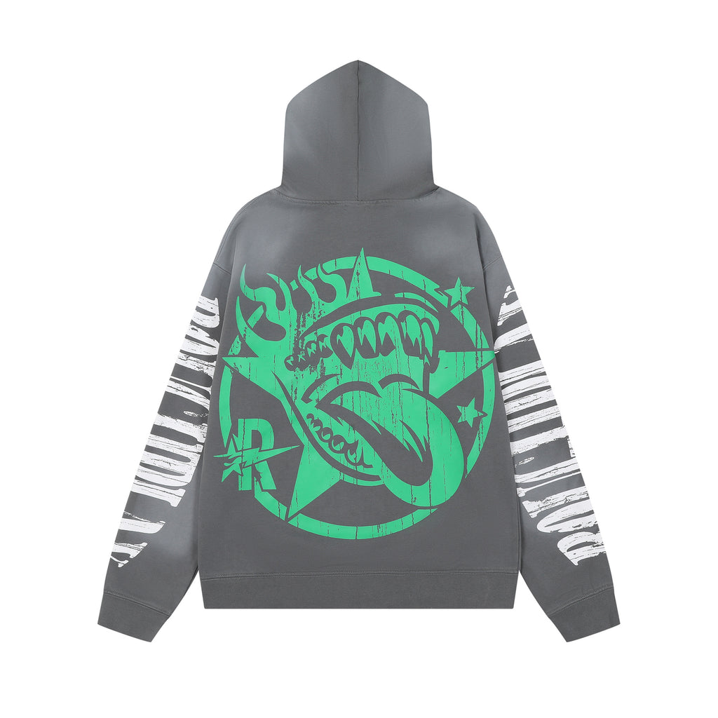 ROUGHPLAY Driving Skull Vintage Graphic Hoodie