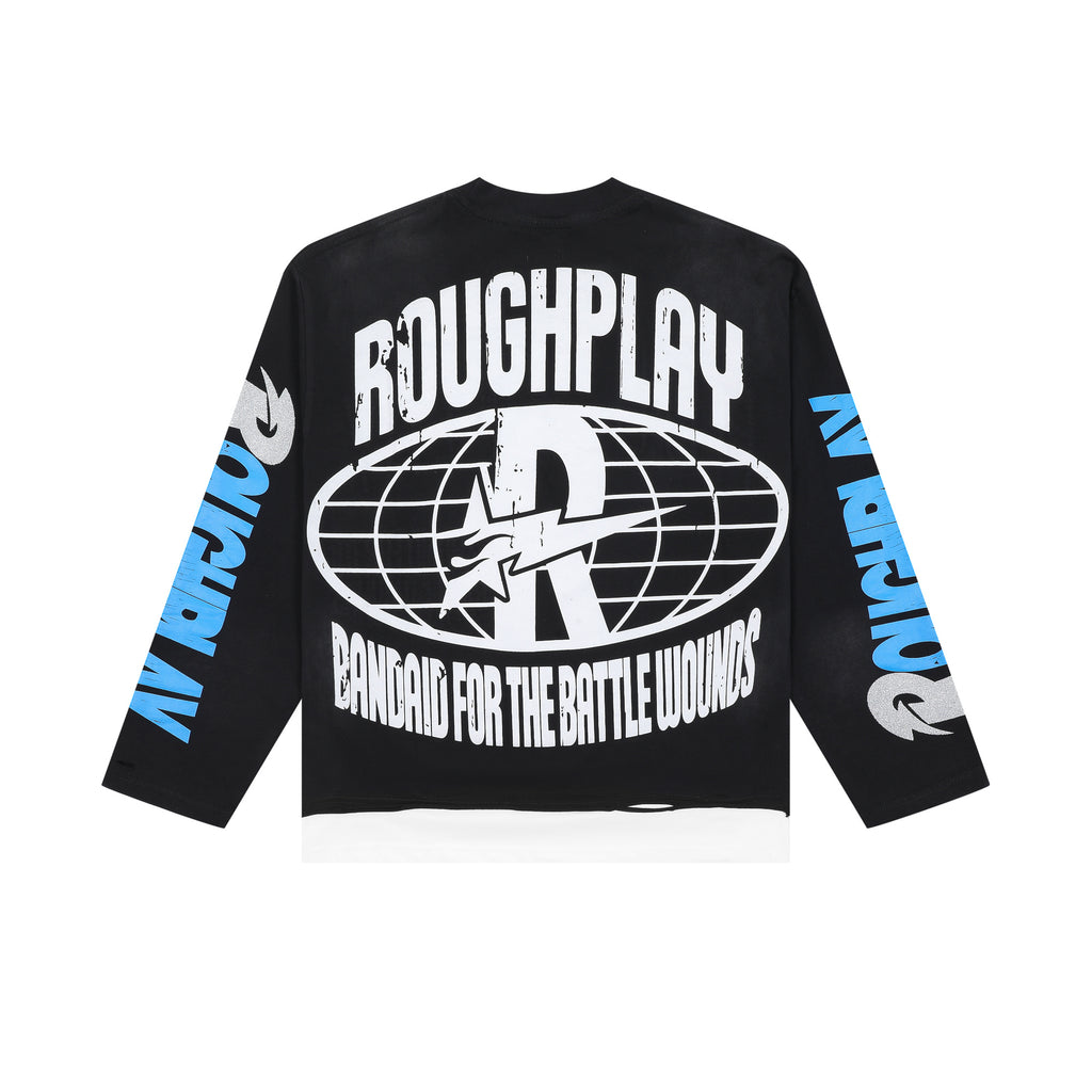 ROUGHPLAY Floating Brain Skeleton Vintage Long Sleeve Tee