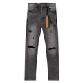 Ksubi Patch Distressed Grey Wash Slim Jeans