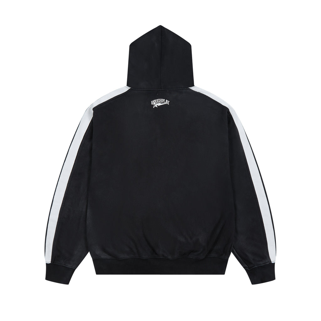 ROUGHPLAY Studded Stripe Vintage Zip-Up Hoodie