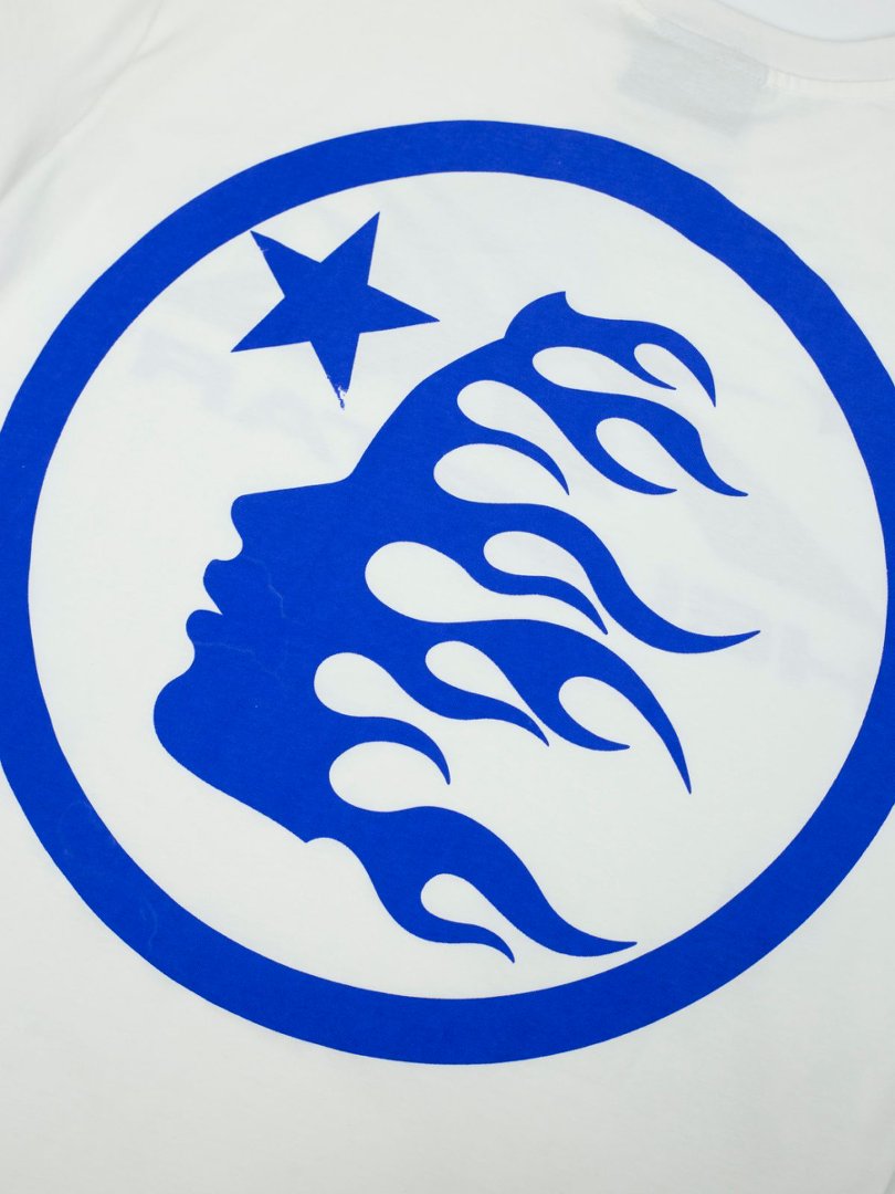Hellstar Rocket Star Blue Logo White Tee