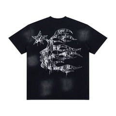 Hellstar Grunge Claw Star Drip Vintage Washed Tee