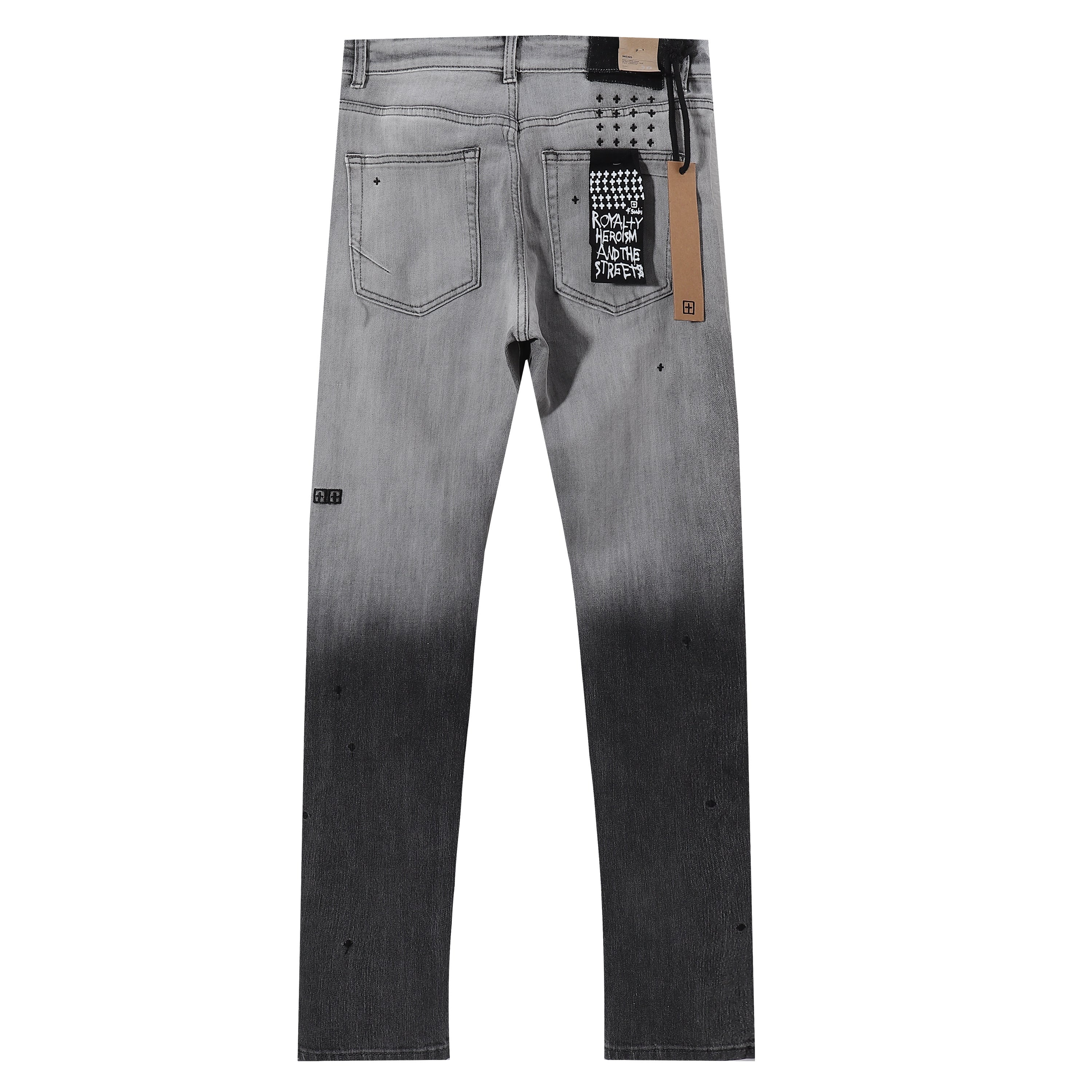 Ksubi Gradient DIP Dye Cross Print Slim Jeans
