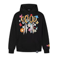 GOOD Scissors Floral Butterfly Print Black Hoodie
