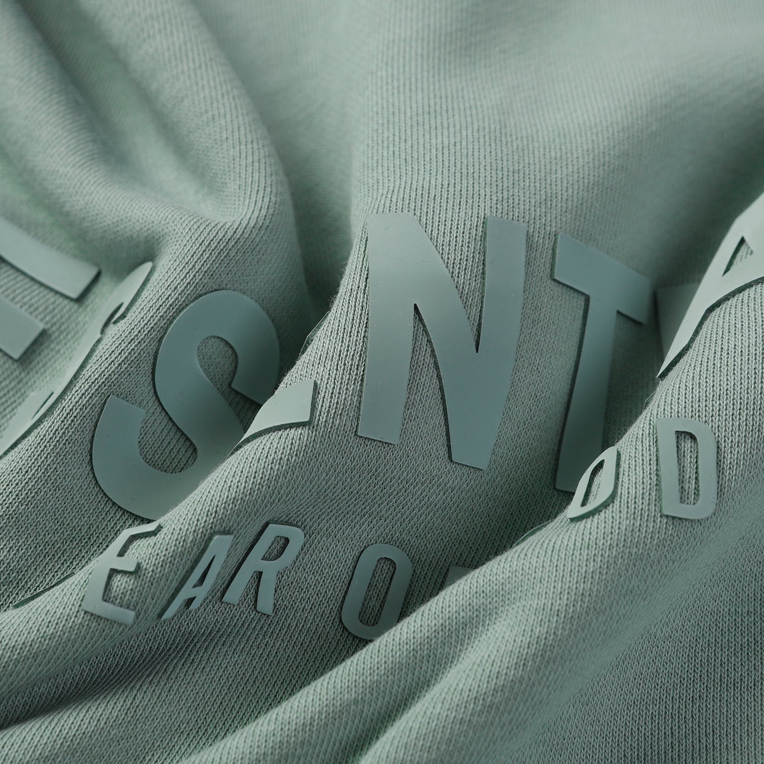 ESSENTIALS Fear Of God Sage Green Half Zip Mock Neck Sweatshirt